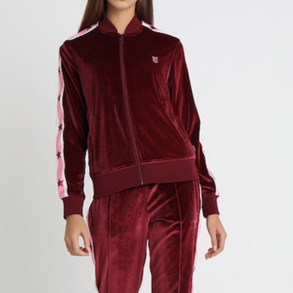 Conv&Miley Cyprus Velvet SET:Jacket+Pant Burgundy - Picture 2 of 8